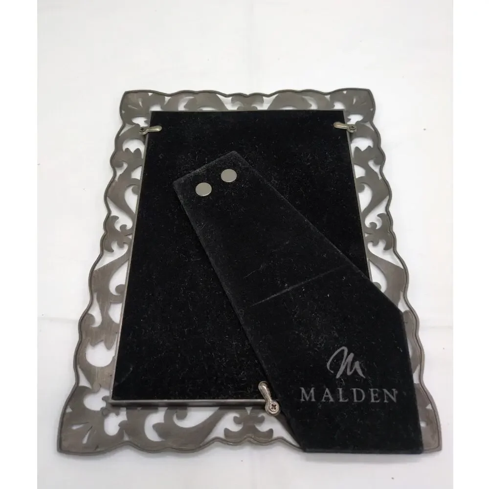 Malden International Designs Pewter Tone 5x7 Ornate Scroll Tabletop Frame Decor